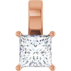 14K Rose Gold 7 mm Square Charm/Pendant Mounting