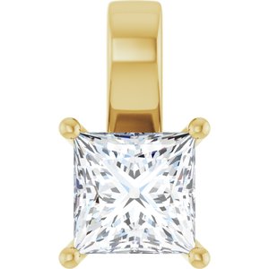 18K Yellow Gold 7 mm Square Charm/Pendant Mounting