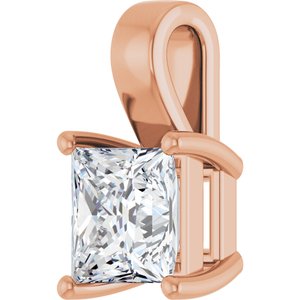 18K Rose Gold 7 mm Square Charm/Pendant Mounting – image 3
