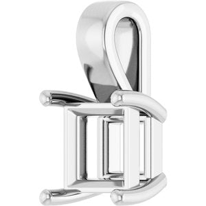 Platinum 7 mm Square Charm/Pendant Mounting – image 4