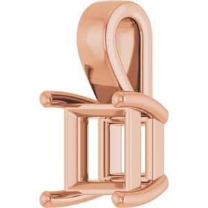 18K Rose Gold 7 mm Square Charm/Pendant Mounting – image 4