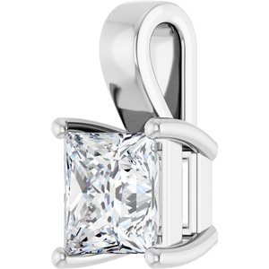 Sterling Silver 7 mm Square Charm/Pendant Mounting – image 3