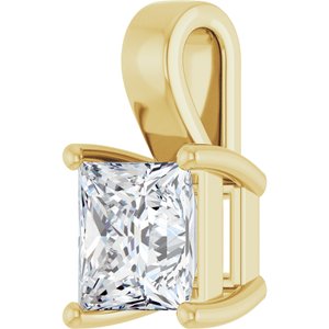 18K Yellow Gold 7 mm Square Charm/Pendant Mounting – image 3