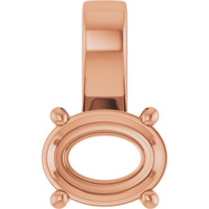 14K Rose Gold 9x7 mm Oval Charm/Pendant Mounting – image 2
