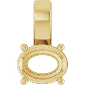 10K Yellow Gold 9x7 mm Oval Charm/Pendant Mounting – image 2