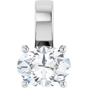 14K X1 White Gold 9x7 mm Oval Charm/Pendant Mounting