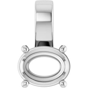 Continuum Sterling Silver 9x7 mm Oval Charm/Pendant Mounting – image 2