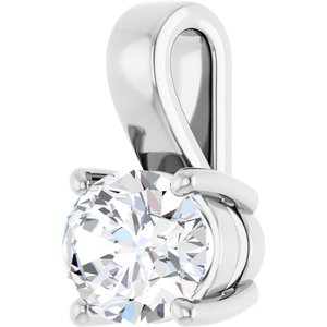 14K White Gold 9x7 mm Oval Charm/Pendant Mounting – image 3