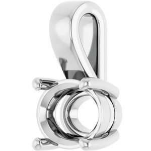 10K White Gold 9x7 mm Oval Charm/Pendant Mounting – image 4