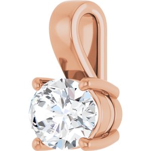 14K Rose Gold 9x7 mm Oval Charm/Pendant Mounting – image 3