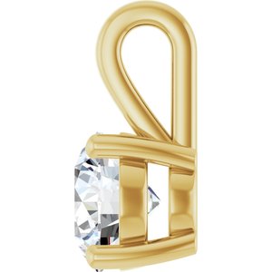 14K Yellow Gold 7 mm Round Charm/Pendant Mounting – image 5