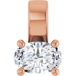 14K Rose Gold 6x4 mm Oval Charm/Pendant Mounting