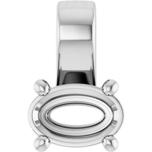 14K X1 White Gold 6x4 mm Oval Charm/Pendant Mounting – image 2