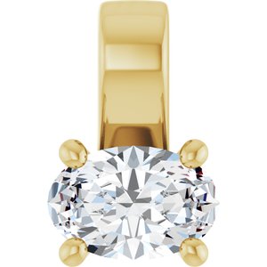 10K Yellow Gold 6x4 mm Oval Charm/Pendant Mounting