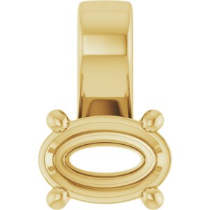 14K Yellow Gold 6x4 mm Oval Charm/Pendant Mounting – image 2
