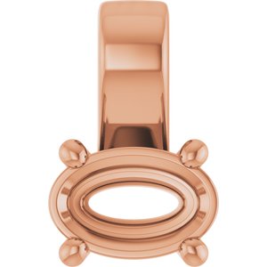 14K Rose Gold 6x4 mm Oval Charm/Pendant Mounting – image 2
