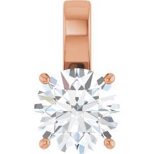 14K Rose Gold 12 mm Round Charm/Pendant Mounting