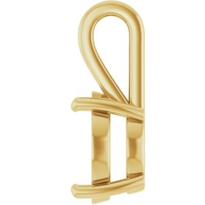 10K Yellow Gold 12 mm Round Charm/Pendant Mounting – image 6