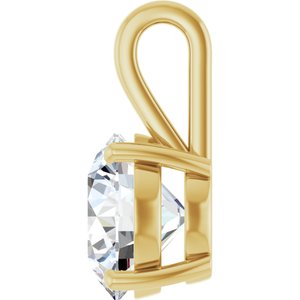 18K Yellow Gold 12 mm Round Charm/Pendant Mounting – image 5