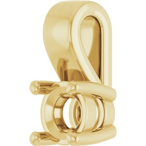14K Yellow Gold 3.75 mm Round Charm/Pendant Mounting – image 4
