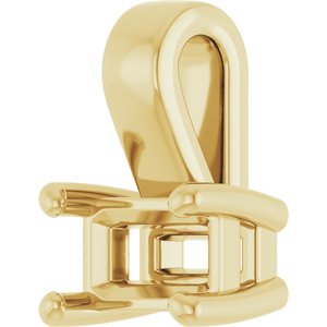 18K Yellow Gold 5x3 mm Emerald Charm/Pendant Mounting – image 4