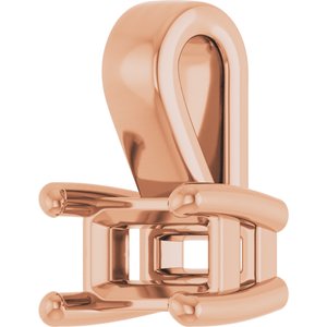 18K Rose Gold 5x3 mm Emerald Charm/Pendant Mounting – image 4