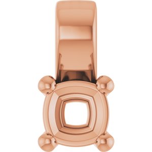 10K Rose Gold 4 mm Cushion Charm/Pendant Mounting – image 2