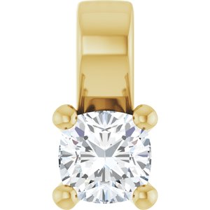 14K Yellow Gold 4 mm Cushion Charm/Pendant Mounting