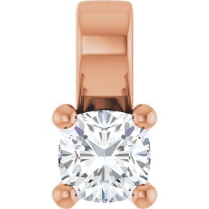 18K Rose Gold 4 mm Cushion Charm/Pendant Mounting