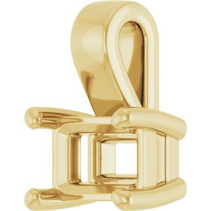 18K Yellow Gold 6x4 mm Emerald Charm/Pendant Mounting – image 4