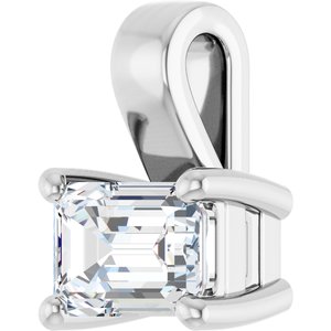 Platinum 6x4 mm Emerald Charm/Pendant Mounting – image 3