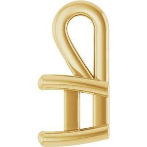 14K Yellow Gold 6x4 mm Emerald Charm/Pendant Mounting – image 6