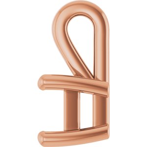 18K Rose Gold 6x4 mm Emerald Charm/Pendant Mounting – image 6