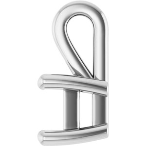 14K White Gold 6x4 mm Emerald Charm/Pendant Mounting – image 6