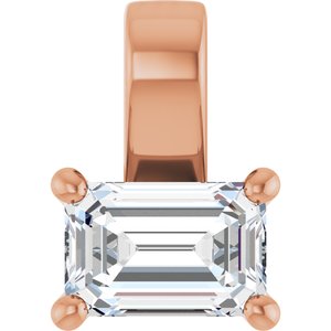18K Rose Gold 6x4 mm Emerald Charm/Pendant Mounting
