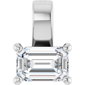 10K White Gold 6x4 mm Emerald Charm/Pendant Mounting