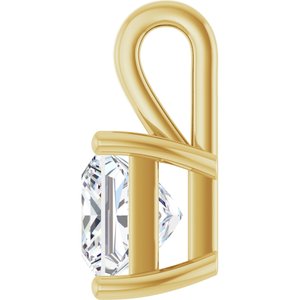 14K Yellow Gold 7 mm Square Charm/Pendant Mounting – image 5