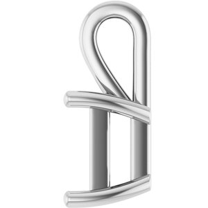 10K White Gold 7 mm Square Charm/Pendant Mounting – image 6