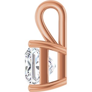 14K Rose Gold 7 mm Square Charm/Pendant Mounting – image 5