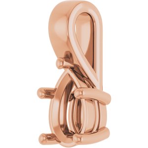 10K Rose Gold 9x6 mm Pear Charm/Pendant Mounting – image 4