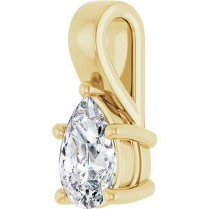 18K Yellow Gold 9x6 mm Pear Charm/Pendant Mounting – image 3