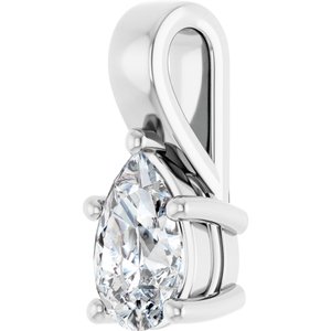 14K White Gold 9x6 mm Pear Charm/Pendant Mounting – image 3