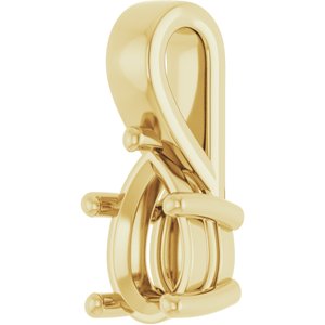 10K Yellow Gold 9x6 mm Pear Charm/Pendant Mounting – image 4