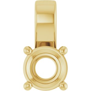 14K Yellow Gold 5.8 mm Round Charm/Pendant Mounting – image 2