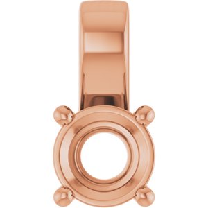 18K Rose Gold 5.8 mm Round Charm/Pendant Mounting – image 2
