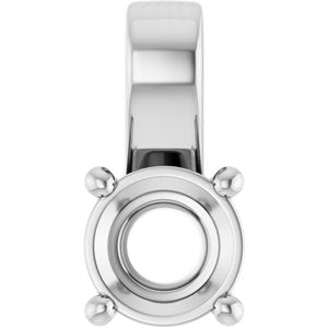 Sterling Silver 5.8 mm Round Charm/Pendant Mounting – image 2