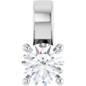 14K White Gold 5.8 mm Round Charm/Pendant Mounting