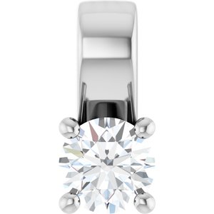 14K White Gold 3.8 mm Round Charm/Pendant Mounting