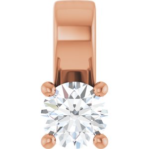 14K Rose Gold 3.8 mm Round Charm/Pendant Mounting