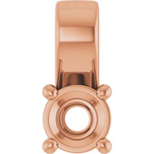 14K Rose Gold 3.8 mm Round Charm/Pendant Mounting – image 2